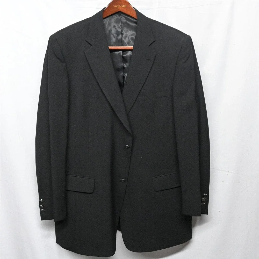 Nicklaus‎ 44L Black Silver Button 2 Button Blazer Suit Jacket Sport Coat